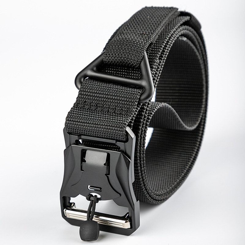 Men Canvas Fabric Tactical Magnetic Buckle Nylon Belt